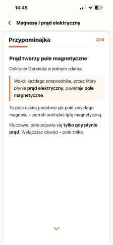 Przypominajka z lekcji Magnesy i prąd elektryczny: prąd tworzy pole magnetyczne – odkrycie Oersteda
