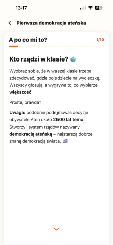 Karta A po co mi to? z lekcji Pierwsza demokracja ateńska: głosowanie w klasie jako przykład decyzji większości