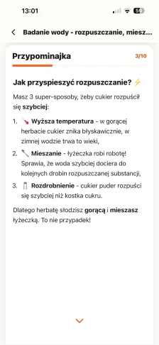 Przypominajka z lekcji Badanie wody: trzy sposoby na szybsze rozpuszczanie – wyższa temperatura, mieszanie i rozdrobnienie